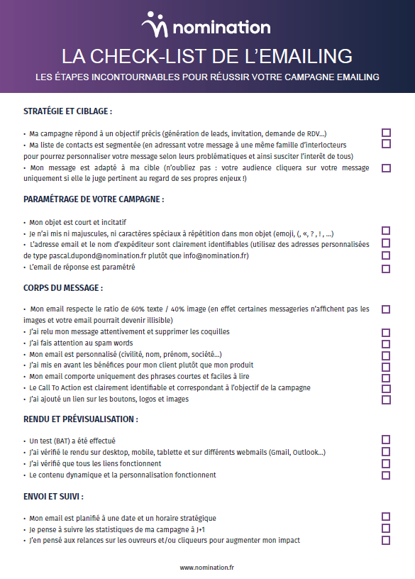 Couverture du Livre Blanc La check-list de l’Emailing