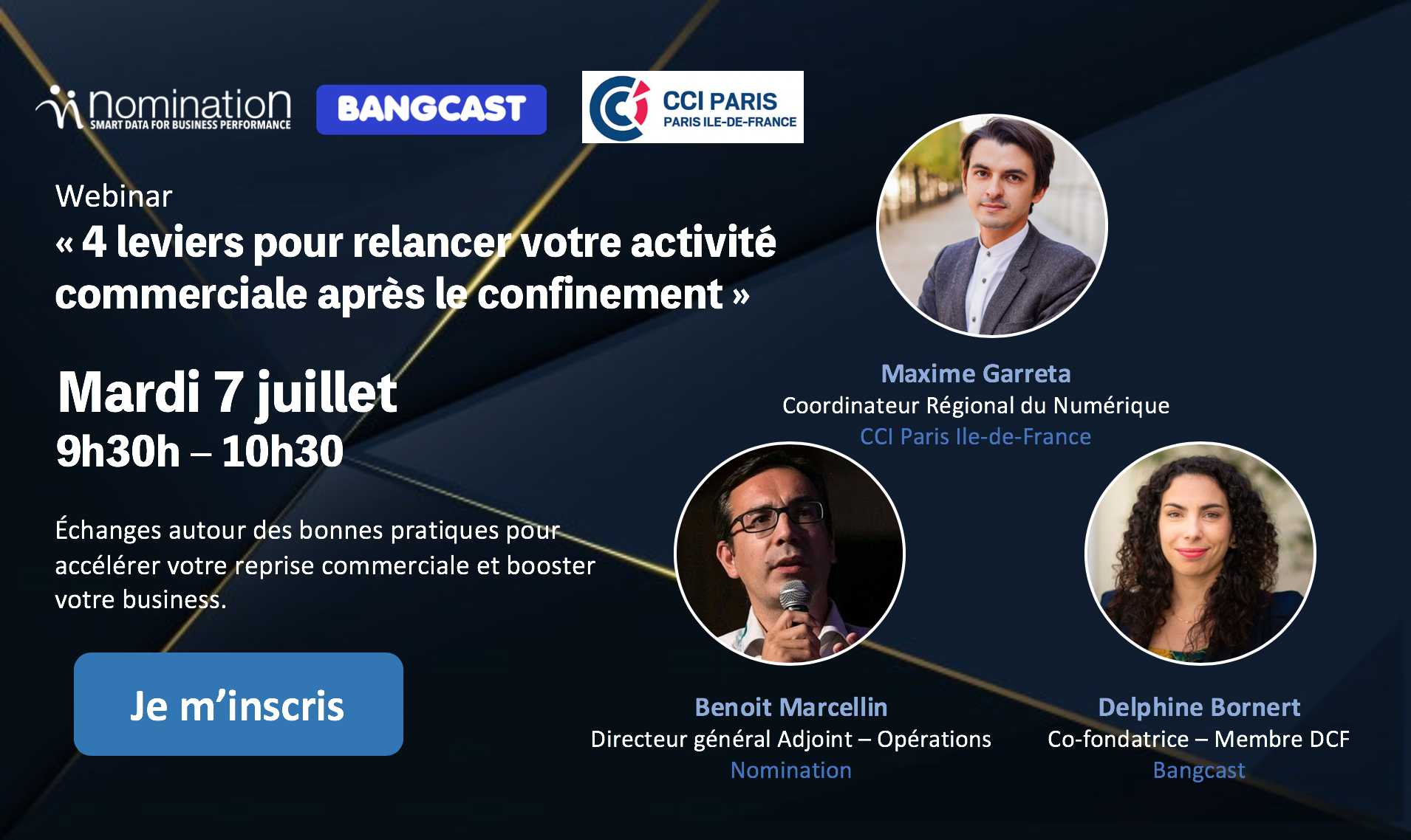 Évènement Webinar – 4 leviers pour relancer votre activité commerciale après le confinement Nomination