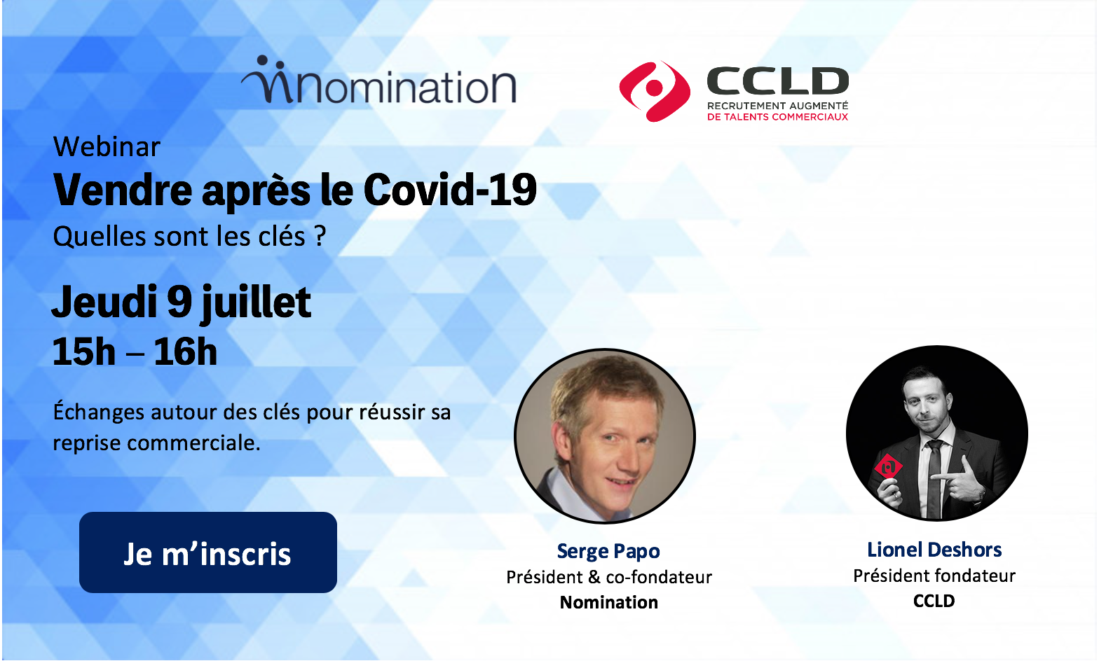 Évènement Webinar – Vendre après le Covid-19 : quelles sont les clés ? Nomination