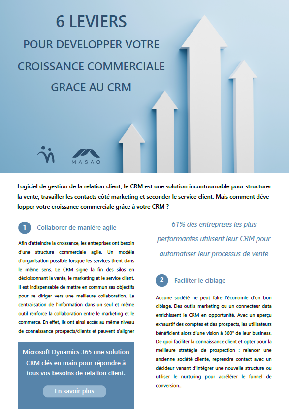 Couverture du Livre Blanc 6 leviers pour développer votre croissance commerciale grâce au CRM