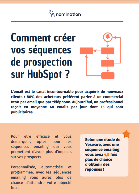 Couverture du Livre Blanc Comment créer vos séquences de prospection sur HubSpot ?