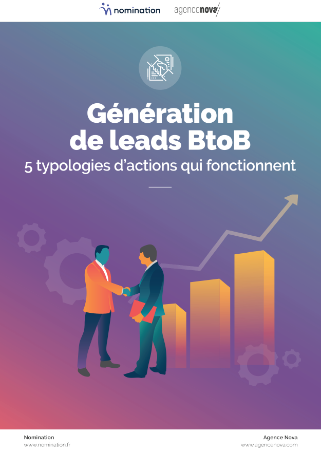 Couverture du Livre Blanc Génération de leads BtoB : 5 typologies d’actions qui fonctionnent