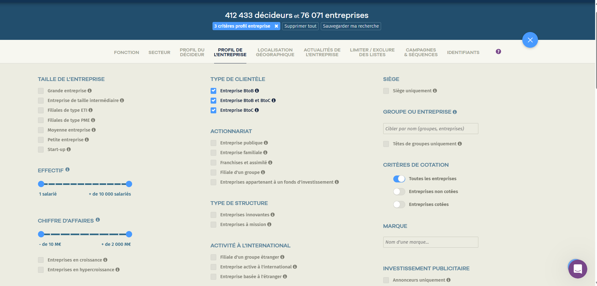outil de prospection nomination
